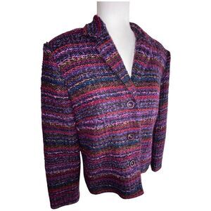 Requirements Colorful Button Up Jacket Size 14